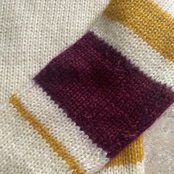 Sezane Burgundy and Cream Striped Sweater - Picture 13 of 16